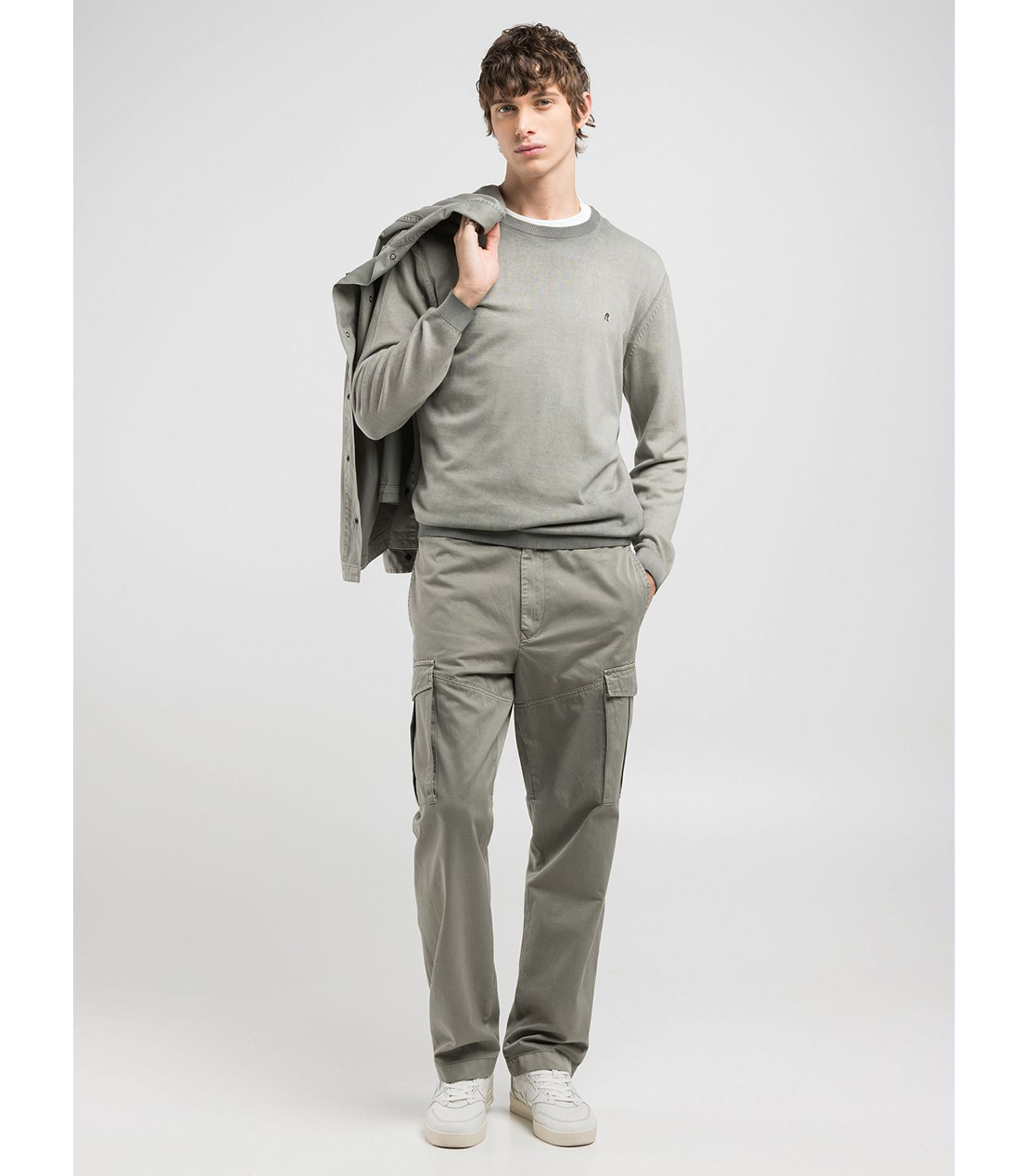 オンブレ ソフトコットンニット 詳細画像 オリーブ 3